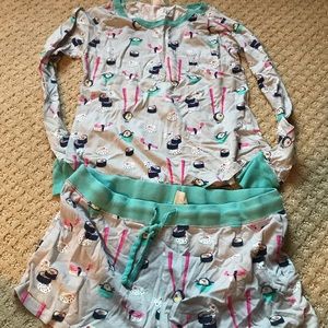 sushi top and bottom pj set